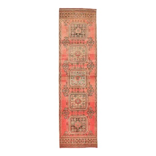 Mid 20th Century Vintage Turkish Oushak Runner Rug For Sale