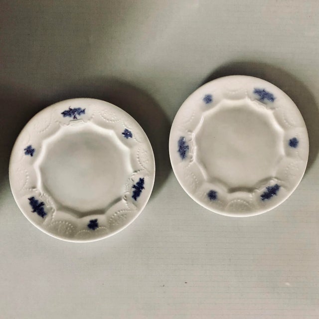 Antique Purple & White Porcelain Plates S/2 For Sale In New York - Image 6 of 6