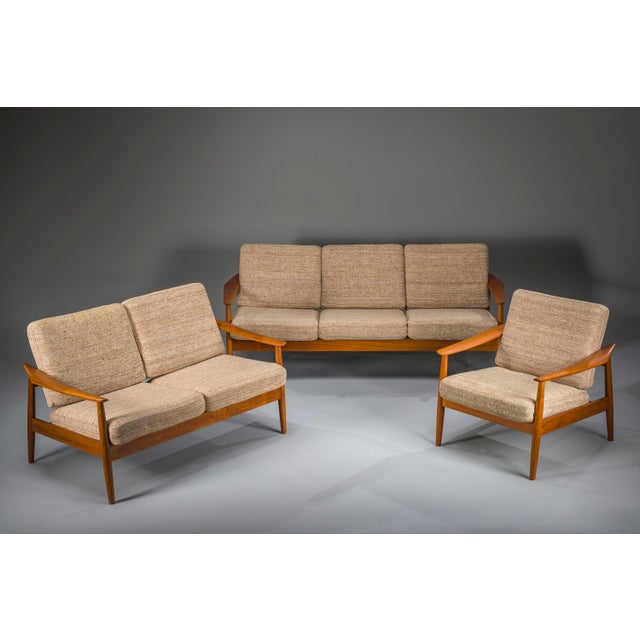 Arne Vodder Danish Modern Seating Set in Teak by Arne Vodder for France & Søn, 1960s, Set of 3 For Sale - Image 4 of 18