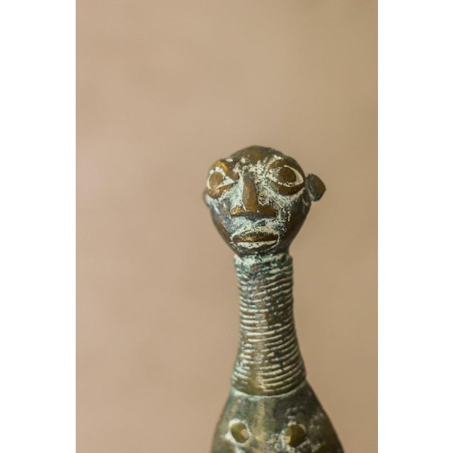 Vintage Benin Bronze Sculpture For Sale - Image 4 of 10