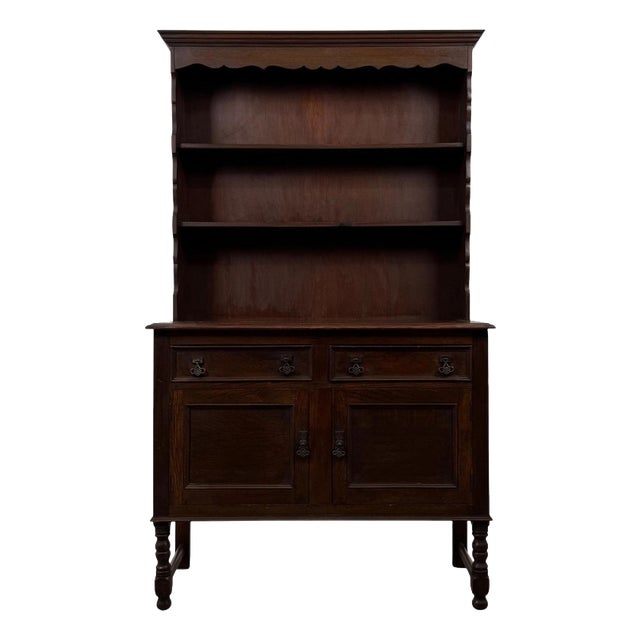Antique Edwardian Oak Welsh Dresser, 1900s For Sale