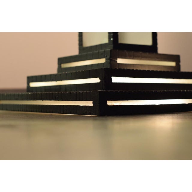 Large Art Deco Floor Lamps Hotel Hammered Iron and Glass, France, 1930s, Set of 2 For Sale - Image 10 of 18