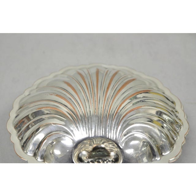 Vintage English Regency Silver Plated Clam Shell Table Butler Serving Dish For Sale - Image 14 of 17