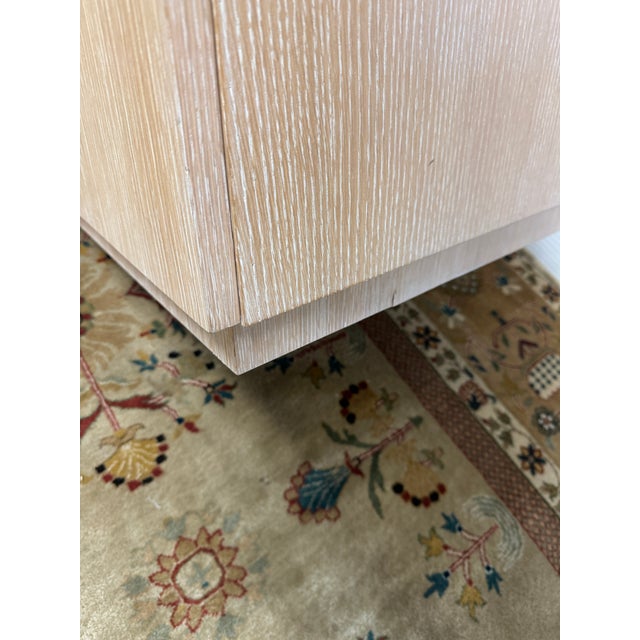 Lime Wash Oak Wood Desk With Drawer Cabinet For Sale - Image 11 of 12