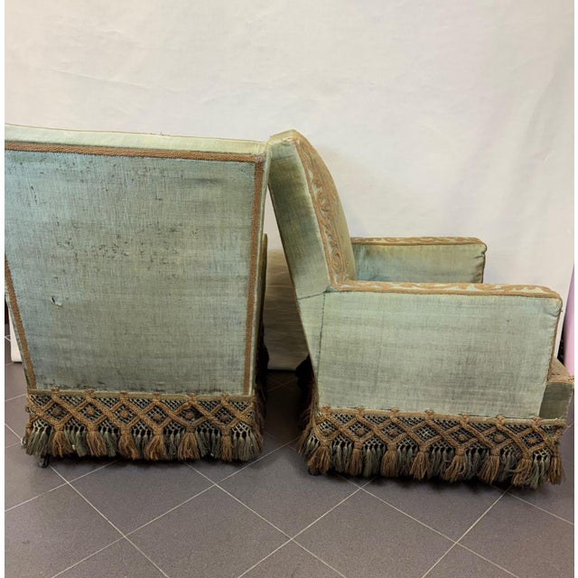 Armchairs in Silk Velvet and Embroidery, Set of 2 For Sale - Image 3 of 18