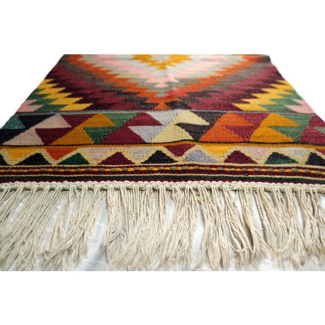 Vintage Kelim Rug in Wool, 1980s For Sale - Image 4 of 6