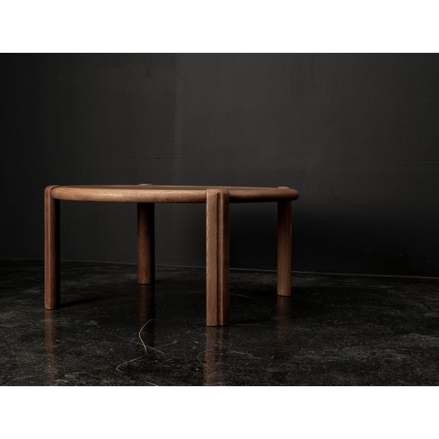 Brown Geometric Coffee Table in Oak and Marble, 1960s For Sale - Image 8 of 18
