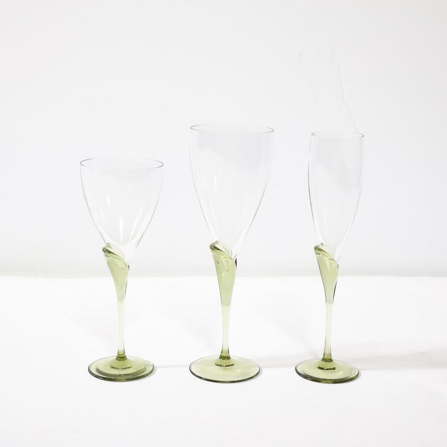 Set of 36 Papyrus Pattern Rosenthal Water, Wine and Champagne Crystal Stemware For Sale - Image 11 of 12