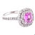 GIA Certified 1.28 Natural Pink Sapphire Diamond White Gold Engagement Ring This beautiful ring has a Natural Emerald Cut...