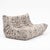 Animal Skin Togo Lounge Chair with Pouf and 2-Seater Sofa in Pattern Fabric by Michel Ducaroy for Ligne Roset, Set of 3 For Sale - Image 7 of 18