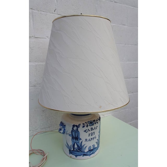 Antique Delftware Ceramic Table Lamp For Sale - Image 16 of 18