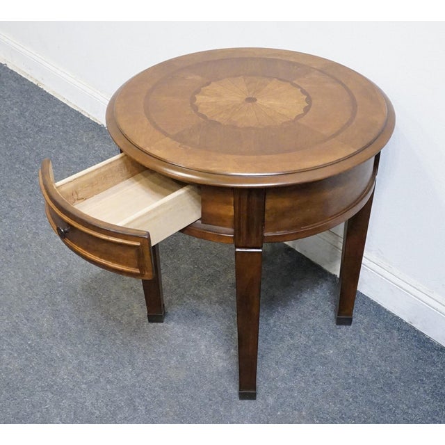 Wood Ashley Furniture Glen Eagle Collection Cherry Contemporary Traditional 24" Round Accent End Table T247-6 For Sale - Image 7 of 14