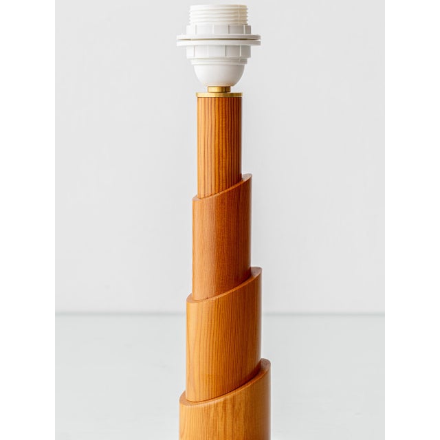 Scandinavian Modern Sculptural Solid Pine Table Lamp, 1970s For Sale - Image 6 of 14
