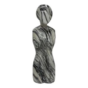 Postmodern Solid Polished Carved Calcutta Marble Female Figurative Sculpture