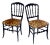 A Charming Pair of Antique; Napoleon lll French Charivari Chairs. Restored Matte Black Ebonized Wood frame and Newly...