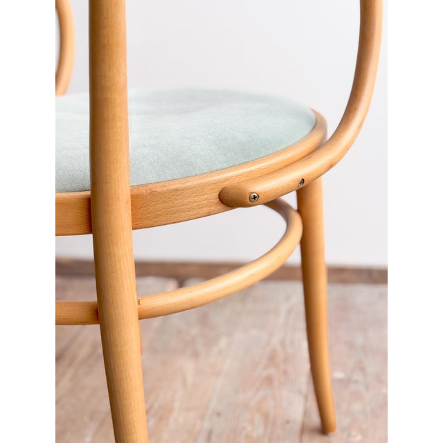 209 P Bentwood Armchairs in Beech with Velvet in Sage by Michael Thonet for Thonet, Germany, 1988, Set of 2 For Sale - Image 12 of 16