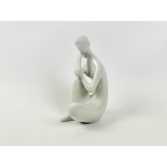 Czechoslovakian Porcelain Figurine by Jitka Forejtova for Royal Dux Bohemia, 1960s, in Flawless conditions. Designed 1960...