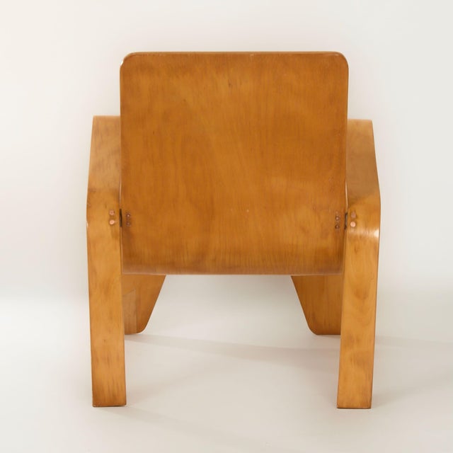 Brown LaWo 1 Armchair in Birchwood by Han Pieck for LAWO Ommen, 1946 For Sale - Image 8 of 11