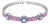Late 20th Century 18K White Gold Pink Blue Sapphire Diamond Bangle Bracelet For Sale