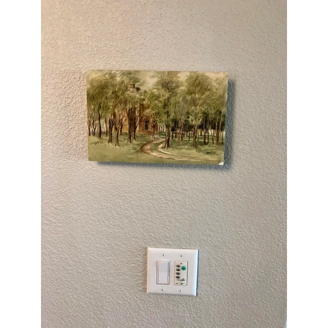 Watercolor 1906 ‘Country Lane’ Art by Realist E.Swain For Sale - Image 12 of 12