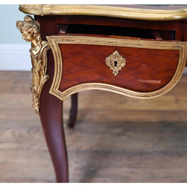 French Louis XV Revival Bureau Plat Desk, 1880 For Sale - Image 4 of 11