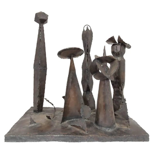 Expressionism Unknown, Mid Century Modern Brutalist Welded Expressionist Sculpture After Paul Evans For Sale - Image 3 of 7
