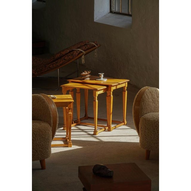 Mid-Century Danish Nesting Tables in Oak, 1960s, Set of 3 For Sale - Image 10 of 18