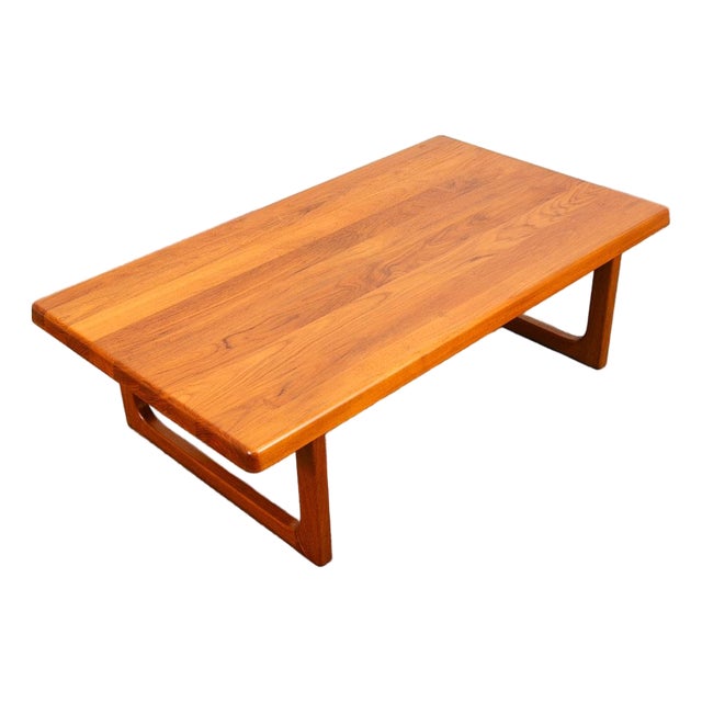 1960s Mid Century Danish Modern Coffee Table Rectangular Solid Teak Niels Bach Randers For Sale