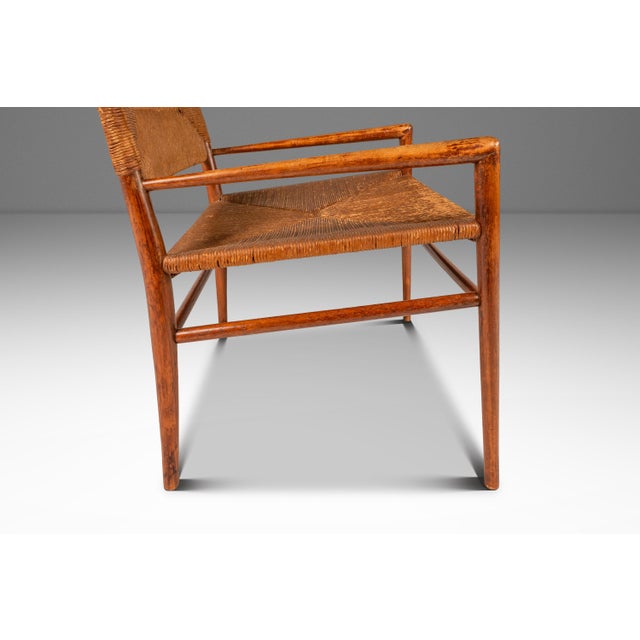 Rare Mid-Century Modern Armchair in Original Condition in Oak & Rush by Mel Smilow for Smilow-Thielle, Usa, C. 1950s For Sale In Orlando - Image 6 of 18