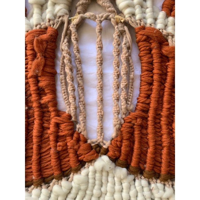 Textile Vintage 1970s Boho Chic Handwoven Macramé Wall Hanging For Sale - Image 7 of 12