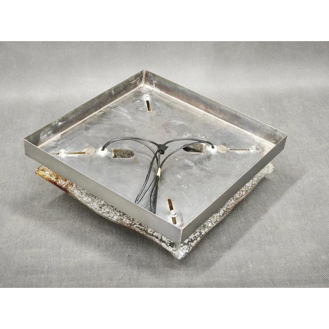 Metal Murano Glass Flush Mount Wall Light from Mazzega, Italy, 1970s For Sale - Image 7 of 11