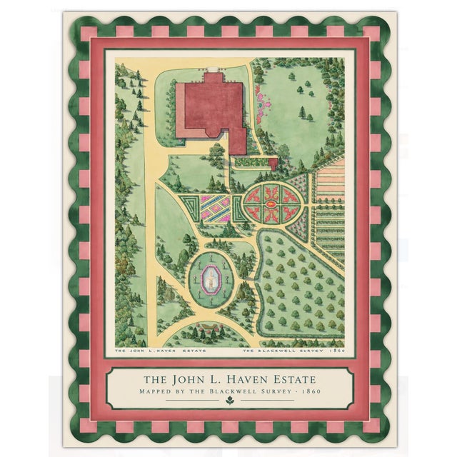 Atelier Aria Lumae the Grand Estate Cartography Set of 2 Shore Estate Faux Sculpted Border Fine Art Hge Gallery Board Print 18 X 24 For Sale In San Antonio - Image 6 of 18