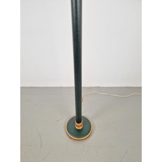 Vintage Neoclassic Green Leather Floor Lamp, 1930s For Sale - Image 12 of 18