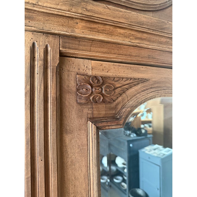 Large Antique Louis XVI Style Wardrobe with Mirror, 1890s For Sale - Image 13 of 15