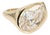 14k Yellow Gold Bezel-Set Ring With Pear Shaped Lab-Grown Diamond - Size 6.5 For Sale