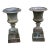 Late 20th Century Neoclassical Cast Iron Urns on Plinths - A Pair For Sale