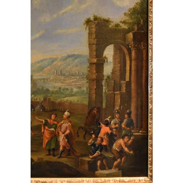 Flemish Artist, Landscape with Tower of Babel, 17th-18th Century, Oil on Canvas, Framed For Sale - Image 9 of 17