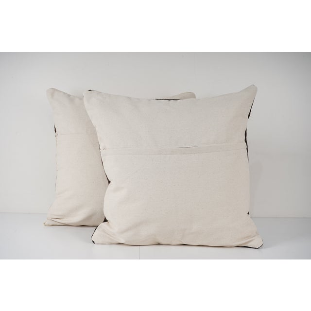 Turkish Hemp Kilim Pillow Cover - A Pair For Sale - Image 4 of 4