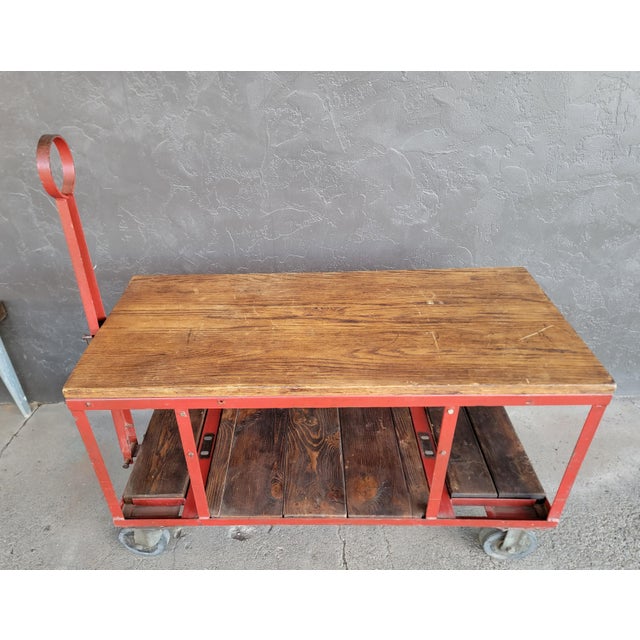 Industrial Industrial Rolling Cart With Retractable Handle For Sale - Image 3 of 15