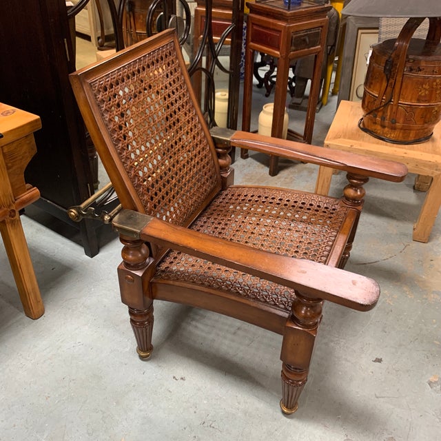 British Colonial Cane Plantation Lounger Chair Chairish