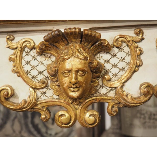 Early 18th Century Painted Italian Console Table With Rouge Royal Marble Top For Sale - Image 4 of 13