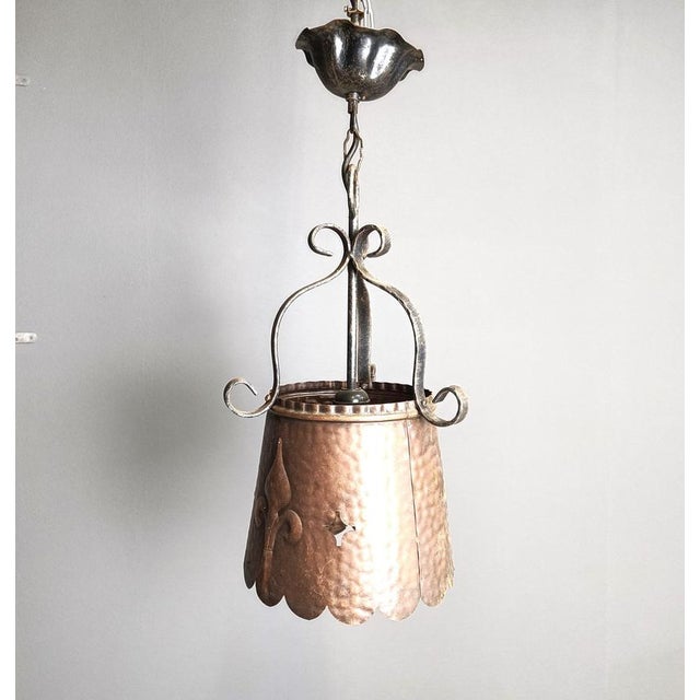Brutalist Brutalist Copper Pendant Light, 1970s For Sale - Image 3 of 11