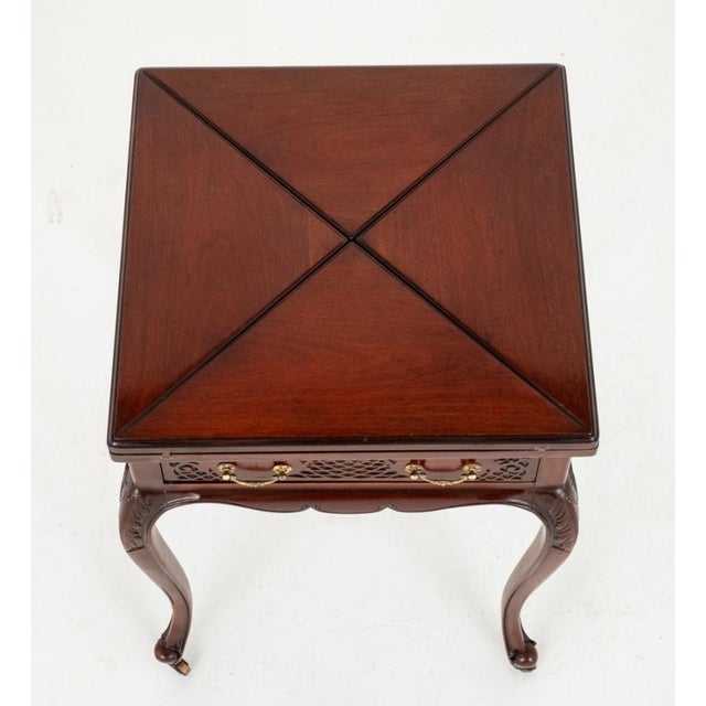 Wood Victorian Games Envelope Card Table in Mahogany, 1890s For Sale - Image 7 of 11