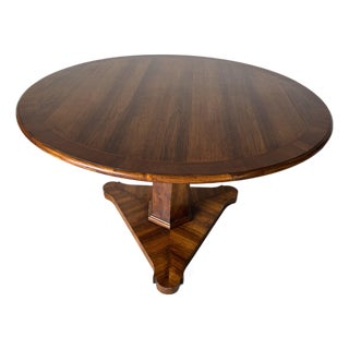 Vintage Henredon Round Dining Table With Pedestal Base For Sale