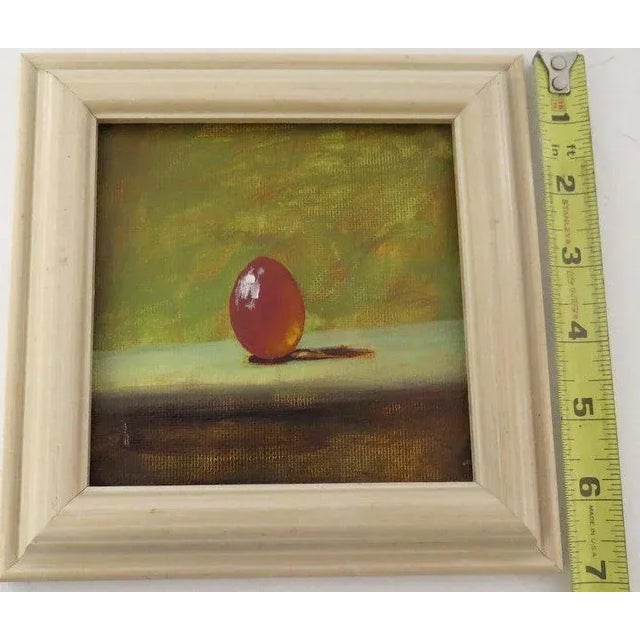1990s 1990s "Orange Egg" Still Life Painting by John Woods, Framed For Sale - Image 5 of 9