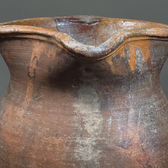 Ceramic Antique 19th Century Primitive Portuguese Redware Pitcher From Vidigueira For Sale - Image 7 of 10