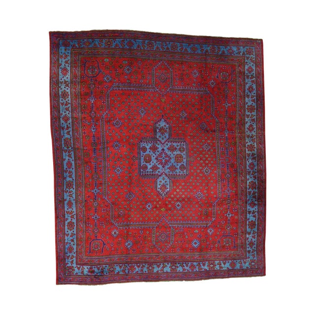 Vintage 1920s Turkish Oushak Red Rug For Sale - Image 11 of 11