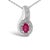 Embrace timeless elegance with this exquisite pendant necklace, where the allure of a natural, heat-treated red ruby meets...