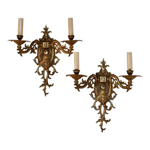 Circa 1960's Pair of Halcolite Wall Sconces For Sale