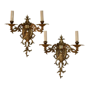 Circa 1960's Pair of Halcolite Wall Sconces